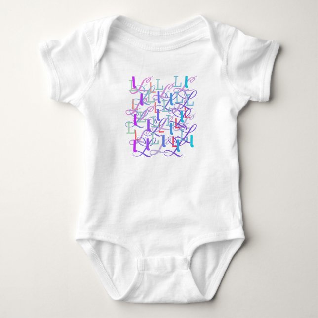 Buchstaben Konfetti "L" Baby Body Strampler (Vorderseite)