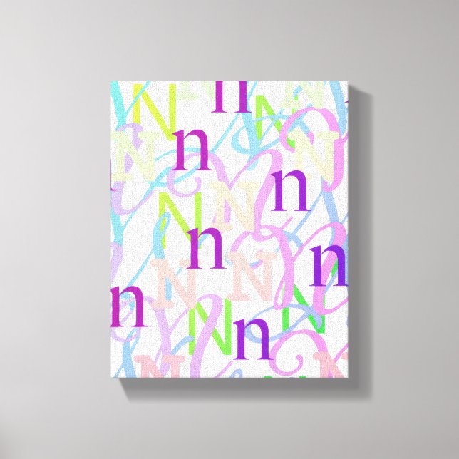 Buchstaben-Konfetti "N" Leinwanddruck (Vorderseite)