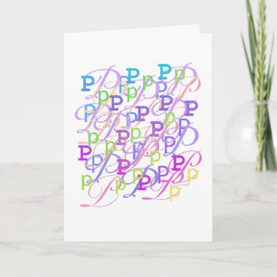 Buchstaben Konfetti "P" Karte