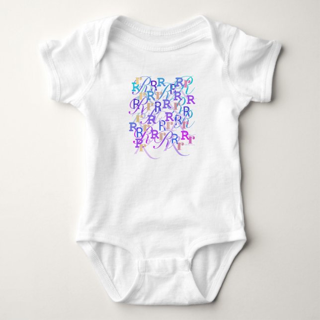 Buchstaben Konfetti "R" Baby Body Strampler (Vorderseite)
