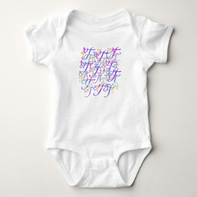 Buchstaben Konfetti "T" Baby Body Strampler (Vorderseite)