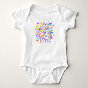 Buchstaben-Konfetti "W" Baby-Romer Baby Strampler
