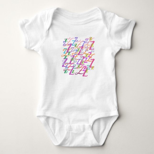 Buchstaben Konfetti "Z" Baby Strampler (Vorderseite)