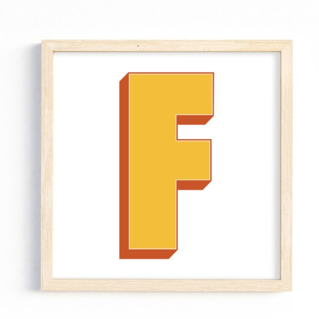 Buchstaben-Kunstposter, F-Monogramm, fetter Anfang Poster (Von Creator hochgeladen)