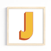 Buchstaben-Kunstposter, J-Monogramm, fette Initial