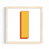 Buchstaben-Kunstposter, Monogramm I, fette Initial