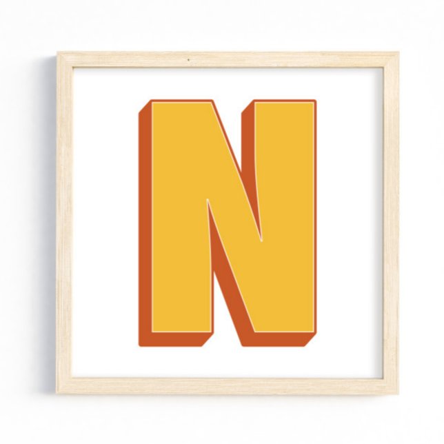 Buchstaben-Kunstposter, N-Monogramm, fette Type In Poster (Von Creator hochgeladen)