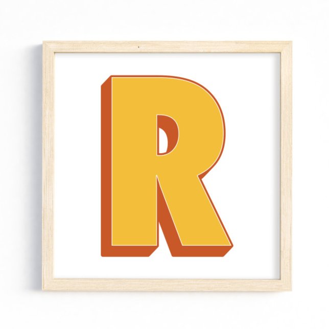 Buchstaben-Kunstposter, R-Monogramm, fette Type In Poster (Von Creator hochgeladen)