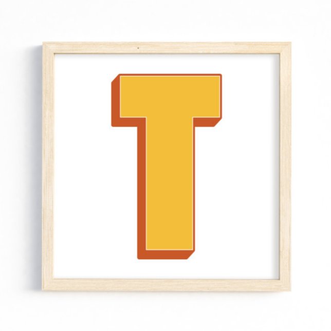 Buchstaben-Kunstposter, T-Monogramm, fette Type In Poster (Von Creator hochgeladen)
