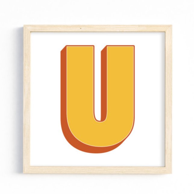 Buchstaben-Kunstposter, U-Monogramm, fette Type In Poster (Von Creator hochgeladen)