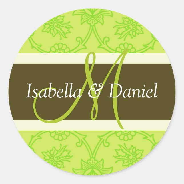 Buchstaben M Aufkleber für den Monogramm-Umschlag (Vorderseite)