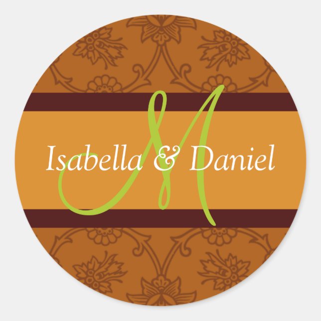 Buchstaben M Aufkleber für den Monogramm-Umschlag (Vorderseite)