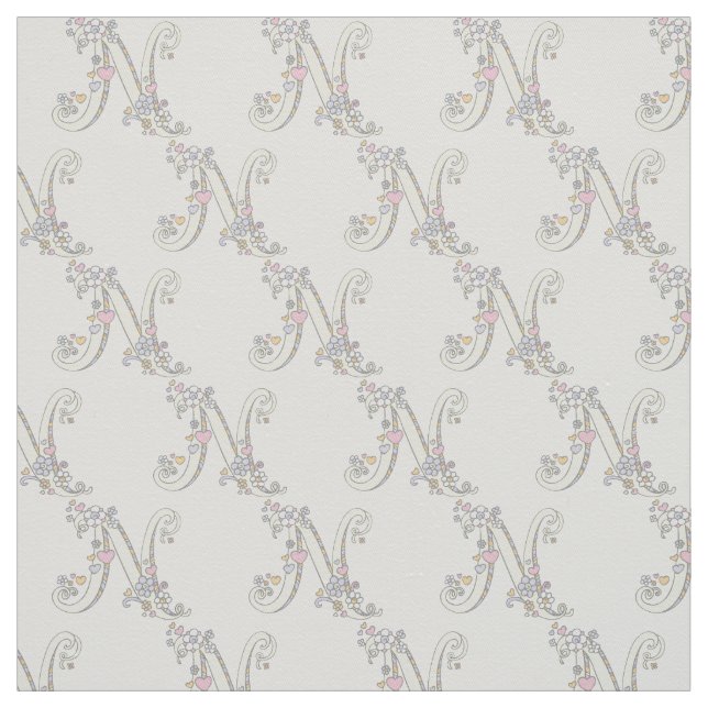 Buchstaben N, dekorativer Text, kundenspezifisch Stoff (Muster)