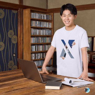 Buchstaben-Porträt Vintage mit Foto Meisterwerk T-Shirt