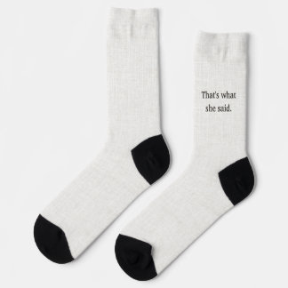 Buchstaben schwarz auf Leinen, Das hat sie gesagt Socken