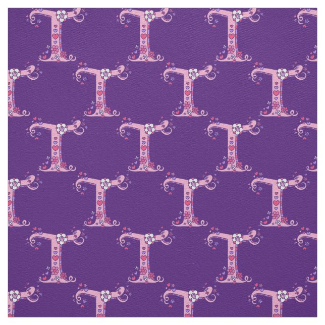 Buchstaben T, dekorativer Text, kundenspezifisch Stoff (Muster)