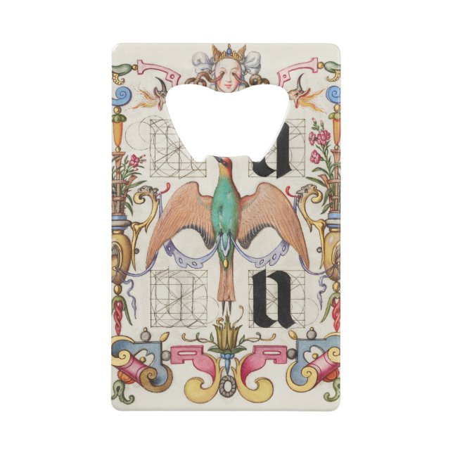 Buchstaben U und V Mira Calligraphiae Kalligraphie Geldbeutel Flaschenöffner (Vorderseite)