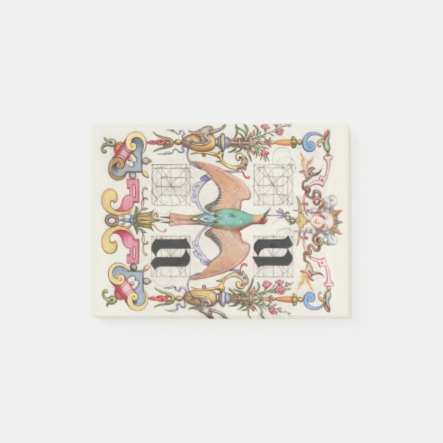 Buchstaben U und V Mira Calligraphiae Kalligraphie Post-it Klebezettel (Vorderseite)