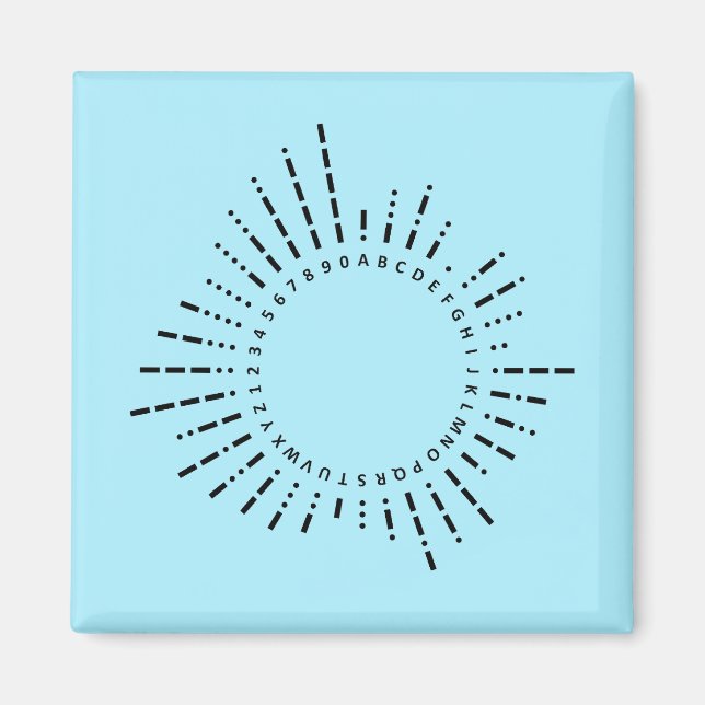 Buchstaben und Zahlen im Morsecode Magnet (Vorne)