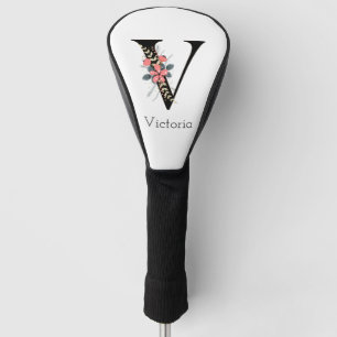 Buchstaben "V" florale Monogramm Golf Headcover
