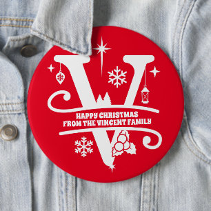 Buchstaben V Monogramm Anfangsname Gruß Button