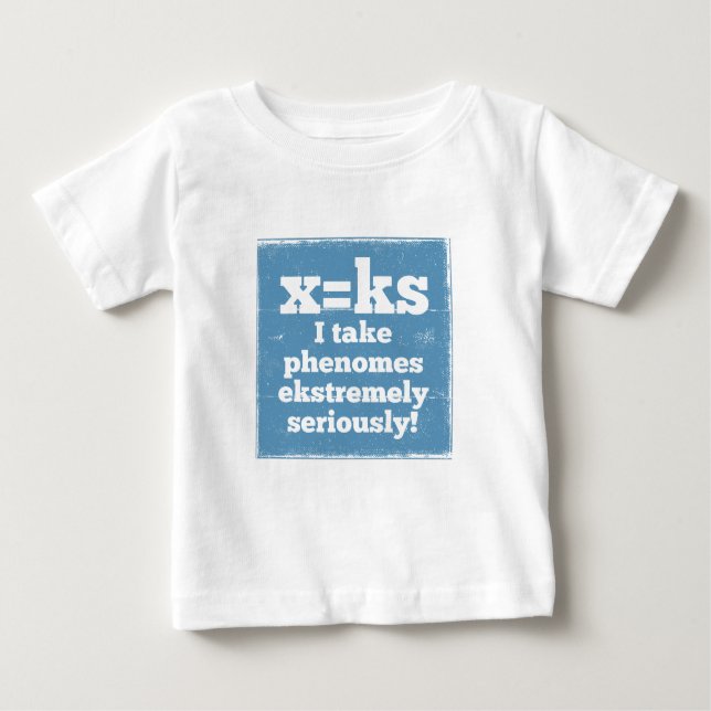 Buchstaben x Phenome klingen phonisch Baby T-shirt (Vorderseite)