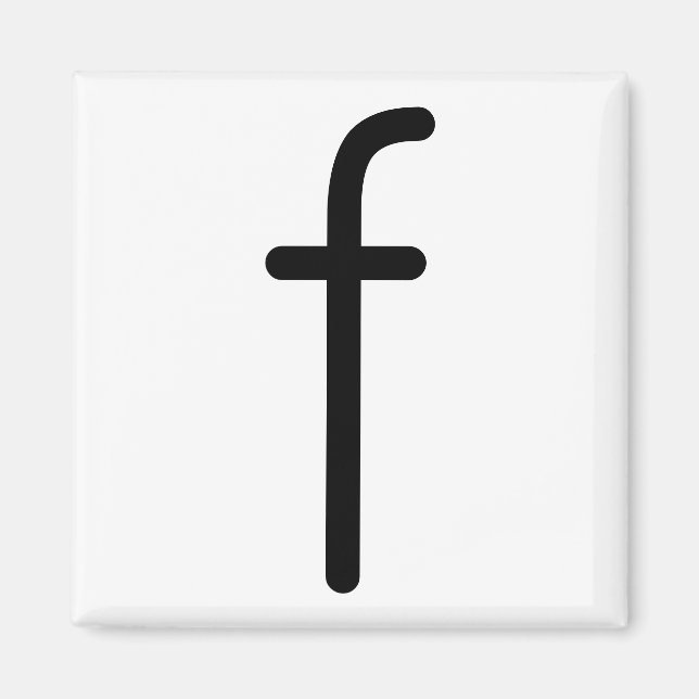 Buchstabenbezeichnung "f" Magnet (Vorne)