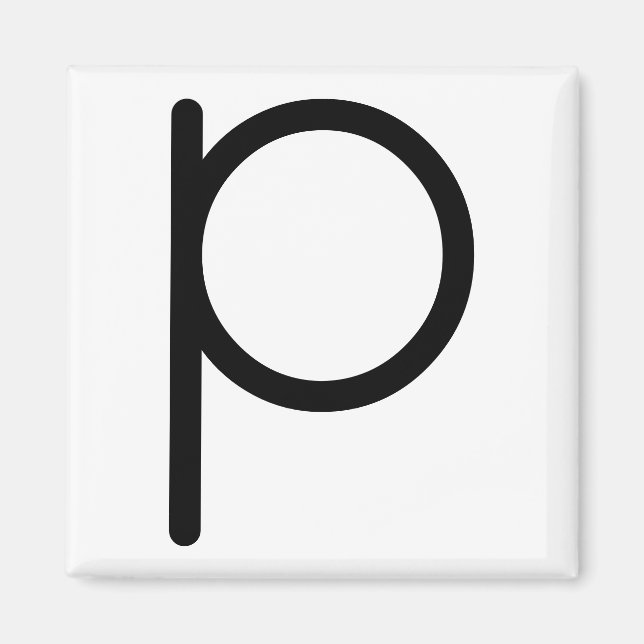 Buchstabenbezeichnung "p" magnet (Vorne)