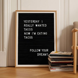 Buchstabenbrett-Druck Taco-Druck Lustiger Küchendr Poster