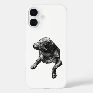 Buchstabenglühen, Punktierter Labrador Fokus iPhone 16 Hülle