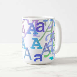 Buchstabenkonfetti "A" Kaffeetasse