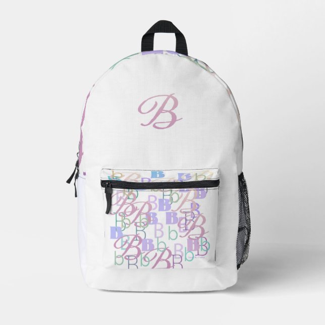 Buchstabenkonfetti "B" Bedruckter Rucksack (Vorderseite)