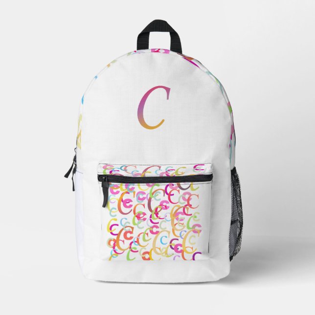 Buchstabenkonfetti "C" Bedruckter Rucksack (Vorderseite)