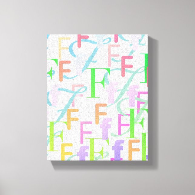 Buchstabenkonfetti "F" Leinwanddruck (Vorderseite)