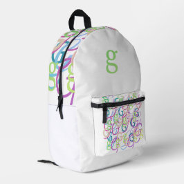 Buchstabenkonfetti "G" Bedruckter Rucksack