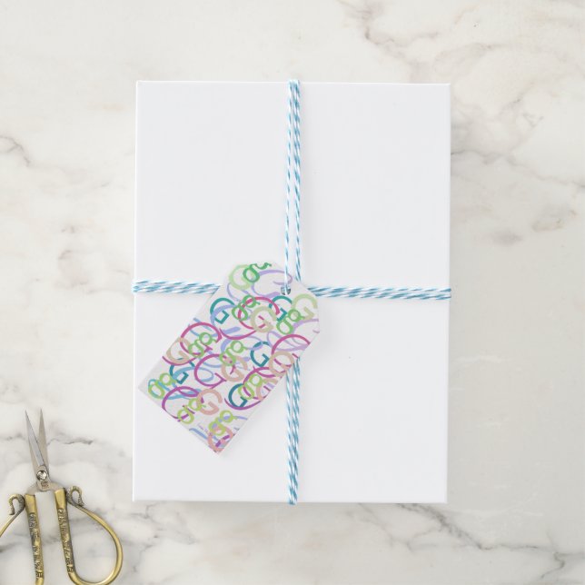 Buchstabenkonfetti "G" Geschenkanhänger (Mit Garn)