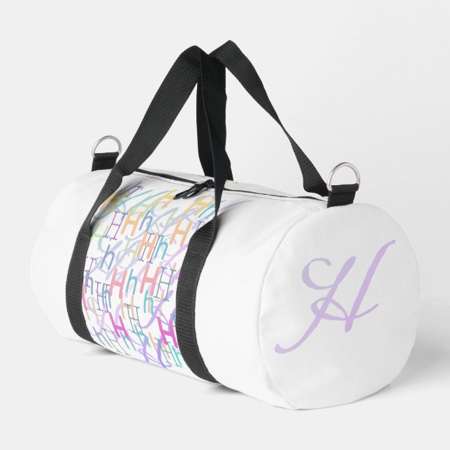 Buchstabenkonfetti "H" Duffle Bag (Linke Seite)