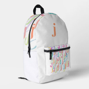 Buchstabenkonfetti "J" Bedruckter Rucksack