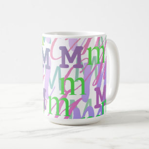 Buchstabenkonfetti "M" Kaffeetasse