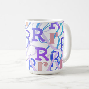 Buchstabenkonfetti "R" Kaffeetasse