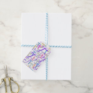 Buchstabenkonfetti "T" Geschenkanhänger