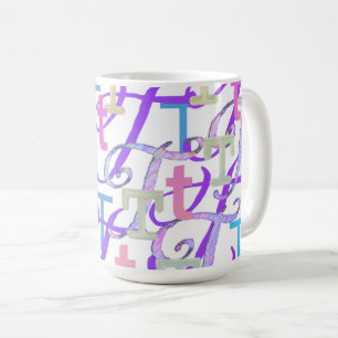 Buchstabenkonfetti "T" Kaffeetasse