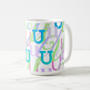 Buchstabenkonfetti "U" Kaffeetasse