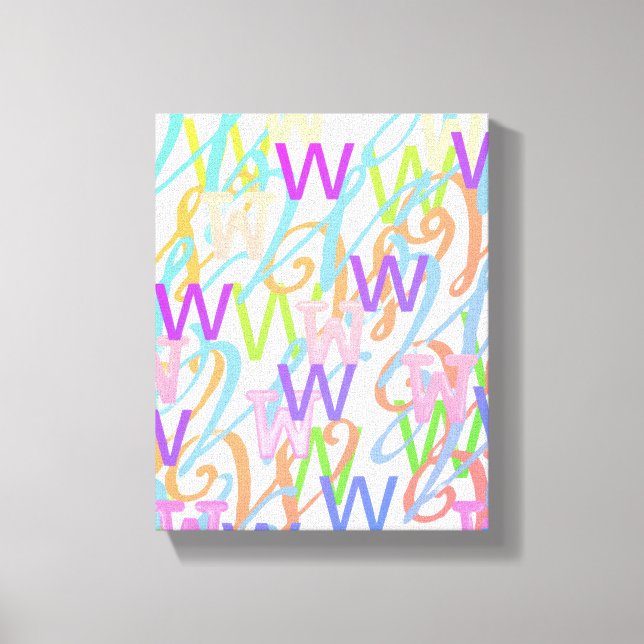 Buchstabenkonfetti "W" Leinwanddruck (Vorderseite)