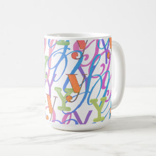 Buchstabenkonfetti "Y" Kaffeetasse