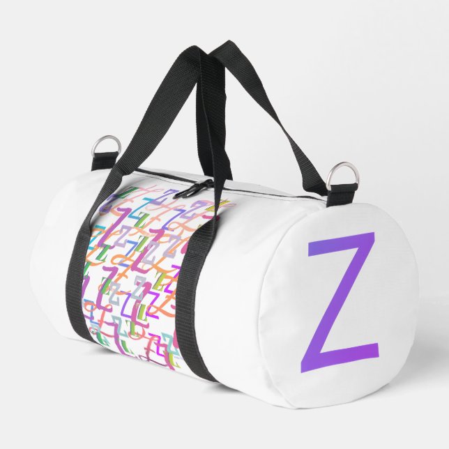 Buchstabenkonfetti "Z" Duffle Bag (Linke Seite)
