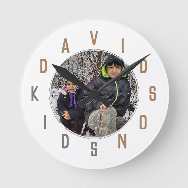 Buchstabennummern Runde Wanduhr (Vorderseite)