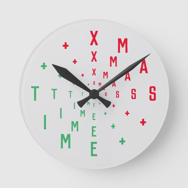 Buchstabennummern Runde Wanduhr (Vorderseite)