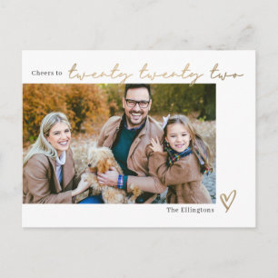 Buchstabiertes Jahr Editierbare Farbe Neujahrspost Feiertagspostkarte