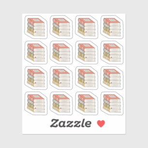 Buchstapel für Bibliotheksbibliotheken Aufkleber